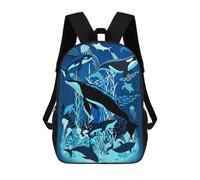 sinyumoney Sealife Blue Shades Dream Backpack 3D Printed School Bag For Boys High Capacity Travel Backpacks Book Bags Boys School Bag Mochila 17inch