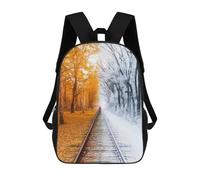 sinyumoney Seasons Meet A Train Tracks Through Time Backpack School Backpack Kids School Bag Large Capacity Kids Backpack for School Rucksack 3D Book Bag Gifts for Kids 17inch