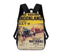 sinyumoney Sebring 60 12 Hour Grand Prix Florida Backpacks Children's Backpacks School Bag 3D Printed Children's School Backpack Fashion Travel Backpacks for Kids Elementary Middle School 17inch