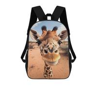 sinyumoney Selfie of A Young Giraffe 3D Printed School Bag Children's School Backpack Schoolbags Travel Backpacks Casual Fashion Bag for Kids School Students 17inch