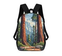 sinyumoney Sequoia Forest Landscape School Bag Backpack Teen Schoolbag 3D Printing Adjustable Schoolbag Fashion Pocket Bag for Kids Boys Girls Students And Teenagers Fans 17inch