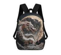 sinyumoney Seraphic Dragon Moonlit Sky Kids Backpacks Children Bag,Anime Bag,Large Capacity Kids Backpack, 3D Printed Children's,Student Schoolbag,Kids Boys Girls School Bag 17inch