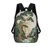 sinyumoney Serene Bonsai Mountains Backpacks Kids Student Schoolbag,3D Printed Backpacks,Elementary And Middle School Students Backpacks for Boys Girls 17inch
