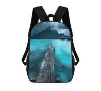 sinyumoney Serene Bora Bora Retreat Backpack 3D Printed Children's School Backpack Kids Travel Backpacks High Capacity Book Bags Children's Backpack Rucksack 17inch