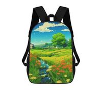 sinyumoney Serene Countryside Scene Backpack School Water Resistant Travel Backpack Computer Bag for Girls Boys Teenage 17inch