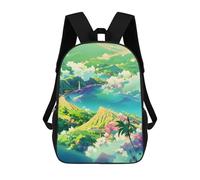 sinyumoney Serene Fantasy Landscape Backpacks 3D Printed Kids School Backpack School Bag Fashion Rucksacks for Boys Elementary And Middle School Students 17inch