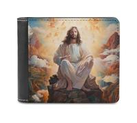 sinyumoney Serene Figure in Heavenly Landscape 3D Print Wallet ID Window Coin Leather RFID Banknote Compartments Soft Convenient Wallets 11.7cm*9.5cm