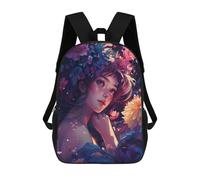 sinyumoney Serene Floral Dream 3D Printed Kids School Bag Rucksacks Children's School Fashion Casual Back Pack High Capacity Travel Book Bags Backpack for Kids 17inch