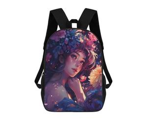 sinyumoney Serene Floral Dream Rucksack High Secondary School Bags Casual Backpack for Girls Boys Teenage 17inch