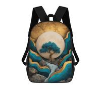 sinyumoney Serene Moonlit Forest Landscape School Bag 3D Printed 17inch Backpacks Fashion Kids School Backpack Rucksacks for Boys Elementary And Middle School Students