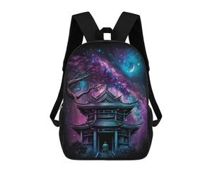 sinyumoney Serene Pagoda Under Celestial Sky Backpack School Bag Daypacks Business Backpack Water Resistant Bookbag for Girls Boys Teenage 17inch