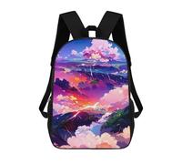 sinyumoney Serene Sky Over Mountains Fashion Student School Backpack Suitable for Boys Girls Kids Casual Outdoor Travel Essential Daypack 17inch