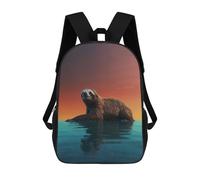 sinyumoney Serene Sloth at Sunset 17inch School Bag 3D Printed Children's School Backpack Casual Fashion Travel Backpacks for Kids School Students