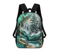 sinyumoney Serene Snowscape Kintsugi Kids Backpack, Kids School Bag 3D Printed School Backpacks for Boys And Teenager School Students 17inch