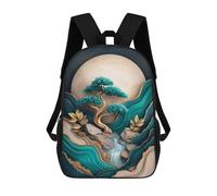 sinyumoney Serene Zen Garden Landscape 3D Printed 17inch Kids School Backpack School Bag Fashion Rucksacks for Boys Elementary And Middle School Students