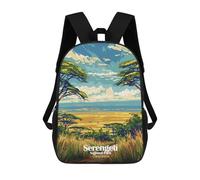 sinyumoney Serengeti National Park, Tanzania Art 3D Printed School Backpack Casual Children's Backpacks 3D Printed School Bag for Boys Elementary And Middle 17inch