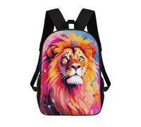sinyumoney Serenity Peace Lion Popart 3D Printed Children's School Backpack for Kids High Capacity Travel Rucksacks Book Bags Kids School Bag Back Pack 17inch