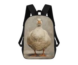 sinyumoney Serious White Fat Duck School Backpack Daypacks Business Backpack Water Resistant Bookbag for Campus Outdoor Travel Sports 17inch