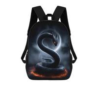 sinyumoney Serpent of The Veil - Flamebound Lunar Coil 3D Printed Children's School Backpack for Kids Travel Rucksacks Book Bags Kids School Bag 17inch