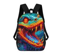 sinyumoney Serpent Portrait Backpack School Bag Secondary Causal Travel High School Bags for Campus Outdoor Travel Sports 17inch