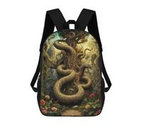 sinyumoney Serpent Tree Guardian in Eden Garden Children's School Backpack 3D Printed for Kids Travel Rucksacks Book Bags for Boys Elementary School Students 17inch