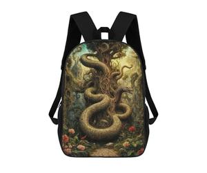 sinyumoney Serpent Tree Guardian in Eden Garden Children's School Backpack 3D Printed for Kids Travel Rucksacks Book Bags for Boys Elementary School Students 17inch