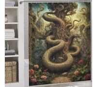 sinyumoney Serpent Tree Guardian in Eden Garden Shower Curtains Mould Proof 100% Polyester Fabric Washable Bath Curtains for Shower for Shower Bath Curtain Wet Room 69.69x70.87Inch（177x180cm）