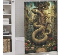 sinyumoney Serpent Tree Guardian in Eden Garden Shower Curtains Mould Proof Quick Drying Proof Resistant Bath Curtains for Shower for Bathroom Bathtub Apartment Decor 56.30x70.87Inch（143x180cm）