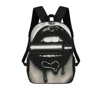 sinyumoney Sexy Lips with Bullet Backpack Kids School Backpack School Bag 3D Printed Fashion School Bag for Boys Elementary And Middle School Student 17inch