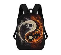 sinyumoney Shadow Flame Yin And Yang Backpacks Children's Backpacks School Bag 3D Printed Children's School Backpack Fashion Travel Backpacks for Kids Elementary Middle School 17inch