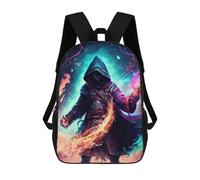sinyumoney Shadow Mage in Action Backpacks, Kids Backpack Student School Bag 3D Printed Travel Backpacks Fashion Accessory Backpack Children Waterproof School Bags 17inch
