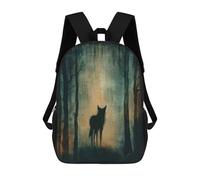 sinyumoney Shadowy Dingo in The Woods Kids' Backpack 3D Printing School Bag Boys Cool Daypacks Casual Knapsack Fun Back Bag for Kids And Teenager 17inch