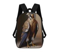 sinyumoney Shaheen Falcon Oil Paint Backpack with Pocket 3D Printed Backpacks, Travel Rucksacks Book Bags Kids School Bag 17inch
