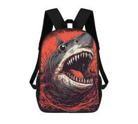 sinyumoney Shark Colorful Backpack School Bag Large School Backpack for Boys for Teenage Girls Boys Women Men 17inch