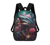 sinyumoney Shark Fish Ethereal Backpacks Kids Student Schoolbag,3D Printed Backpacks,Elementary And Middle School Students Backpacks for Boys Girls 17inch