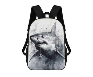 sinyumoney Shark Inked Marine Hunter Children's School Backpack 3D Printed for Kids Travel Rucksacks Book Bags for Boys Elementary School Students 17inch