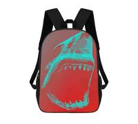 sinyumoney Shark Jaw Abstract Art School Backpack School Bags for Girls Boys Backpack with Pocket Fashion School Bag Kids Backpack 17inch