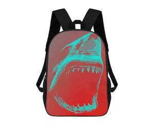 sinyumoney Shark Jaw Abstract Art School Backpack School Bags for Girls Boys Backpack with Pocket Fashion School Bag Kids Backpack 17inch