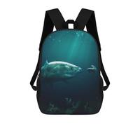 sinyumoney Shark Meets Betta School Backpack 3D Printed School Bags Boys Girls Laptop Backpack for Kids/Students/Adults 17inch