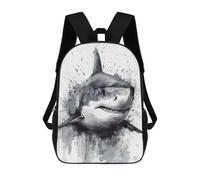 sinyumoney Shark Ocean Majesty Backpacks Kids Student Schoolbag,3D Printed Backpacks,Elementary And Middle School Students Backpacks for Boys Girls 17inch