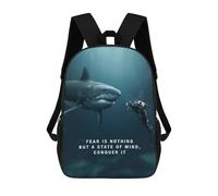 sinyumoney Shark State of Mind Backpack School Bag Travel College Rucksack Backpacks for Camping Outdoor Adventures And Daily Travel 17inch