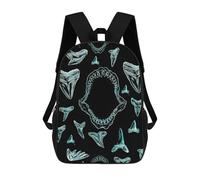 sinyumoney Shark Teeth And Jaw Pattern Backpacks Kids School Backpack School Bag 3D Printed School Bag for Boys Elementary And Middle School Students 17inch