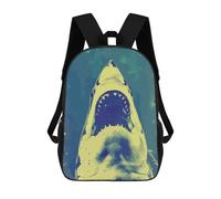 sinyumoney Shark with Open Mouth Backpack, Children's Backpack, Student School Bag Bookbag Rucksack, 3D Printed School Bag for Boys Girls 17inch
