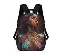 sinyumoney Shattered Mirror Portrait Backpack School Water Resistant Computer Rucksack for Men/Women 17inch