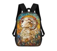 sinyumoney Sheep Art Kids' Book Bag 3D Printing School Bag Boys And Girls Cool Knapsack Casual Back Bag for School Students 17inch