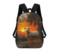 sinyumoney Sheep at Sunset Backpacks Kids Student Schoolbag,3D Printed Backpacks,Elementary And Middle School Students Backpacks for Boys Girls 17inch