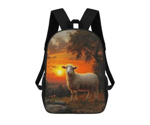 sinyumoney Sheep at Sunset Backpacks Kids Student Schoolbag,3D Printed Backpacks,Elementary And Middle School Students Backpacks for Boys Girls 17inch