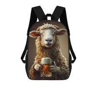 sinyumoney Sheep Beer Backpack School Bag Rucksack for Girls Boys Backpacks Large Capacity Kids Back Pack Lightweight School Bags for Children Students 17inch