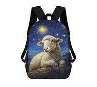 sinyumoney Sheep Under Starry Night Children's Backpacks School Backpack 3D Printed Backpack for Kids Travel Rucksacks Book Bags Kids School Bag 17inch