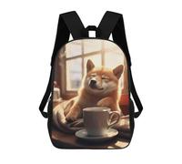 sinyumoney Shiba Inu Coffee Cute Dog Backpack School Travel College Rucksack Backpacks for Men, Women & Teenage Boys 17inch